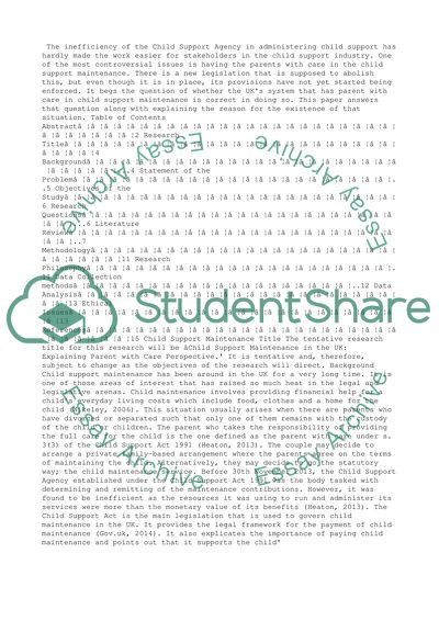 Child Support Maintenance