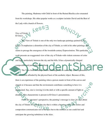 Research 6 artists work from different eras