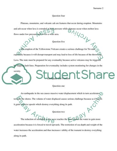 Volcanoes, Earthquakes, and Tsunamis