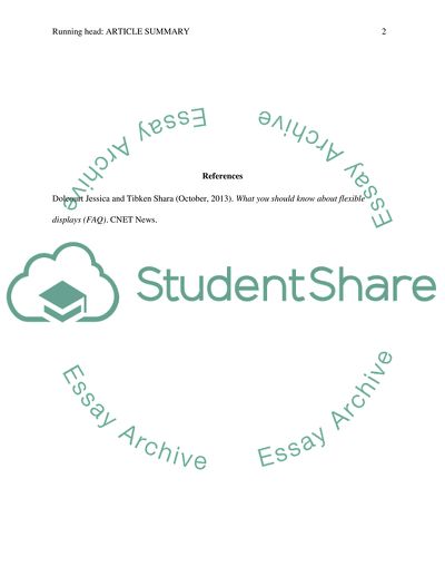 Technical Abstrract-Article Summary