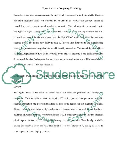 Equal access to computing technology