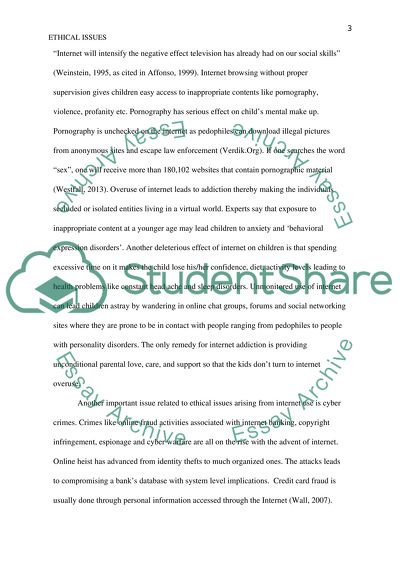 Ethical Issues That Arise from the Use of Internet Technology