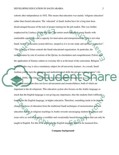 Developing Education in Saudi Arabia