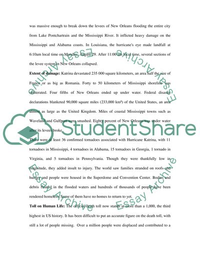 The Devastation after Hurricane Katrina