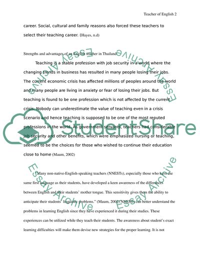 Becoming a teacher of English in Thailand