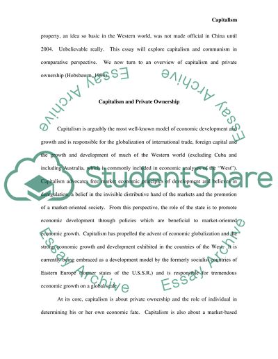 Capitalism and Economic Development