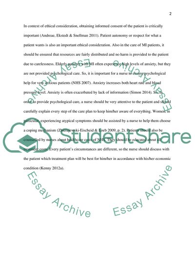 Role of the Nurse to manage a patient with Myocardial Infarction