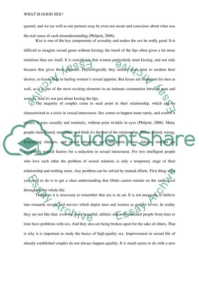 What Is Good Sex Term Paper Example Topics And Well Written Essays 1500 Words 7002