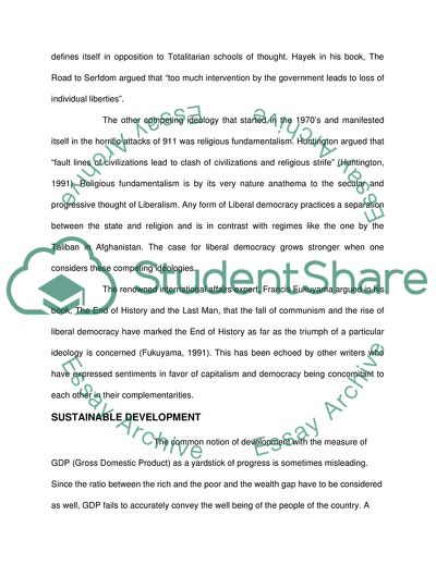 A democratic political system is an essential condition for sustained economic progress. Discuss