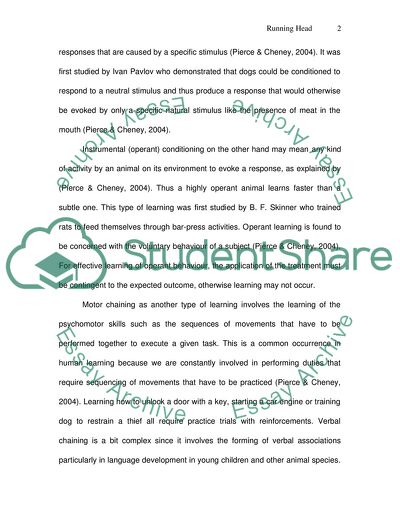 Types of Learning from Aversive Contingencies