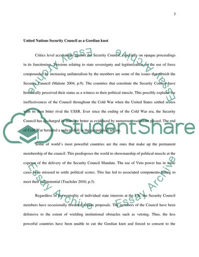 The Security Council as a Gordian Knot That Should Be Cut