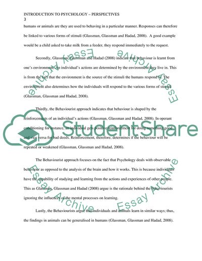 Introduction to Psychology Perspectives