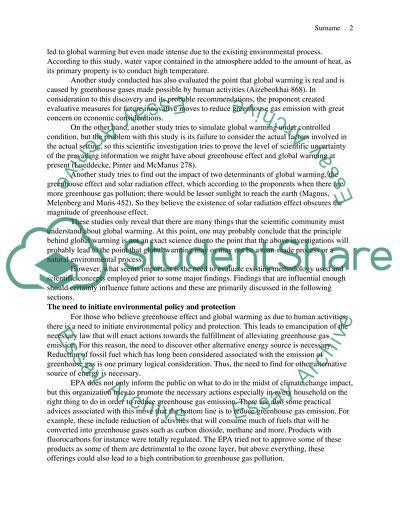 essay on greenhouse effect