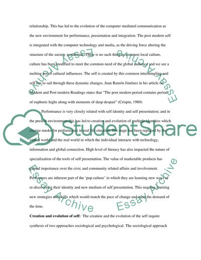 Performance of Self in Online Environments