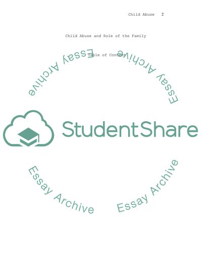 Child Abuse and Role of the Family