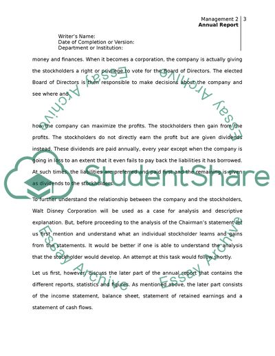 The Walt Disney Annual Reports