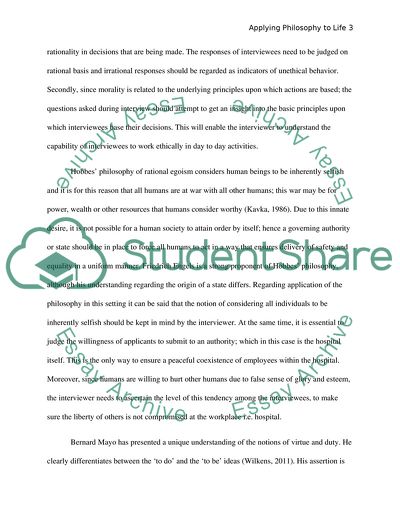 Applying Philosophy to Life