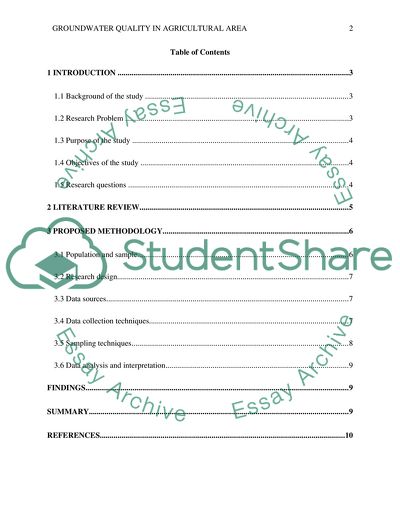 Groundwater Quality in Agricultural Area