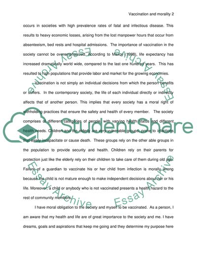 Vaccination and Morality and the History of Mass Vaccination