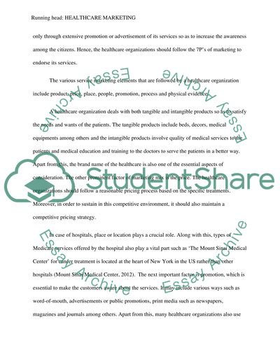 Role of Healthcare Marketing and Advice to American Health Care Association