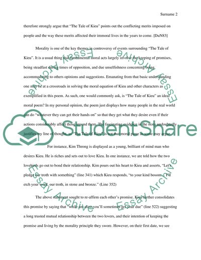 Immorality as a Multi-Character Behavior as Exemplified in The Tale of Kieu