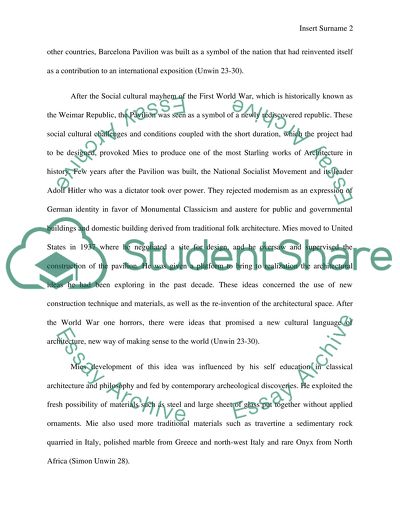 Architectural and Politics: the Barcelona Pavilion