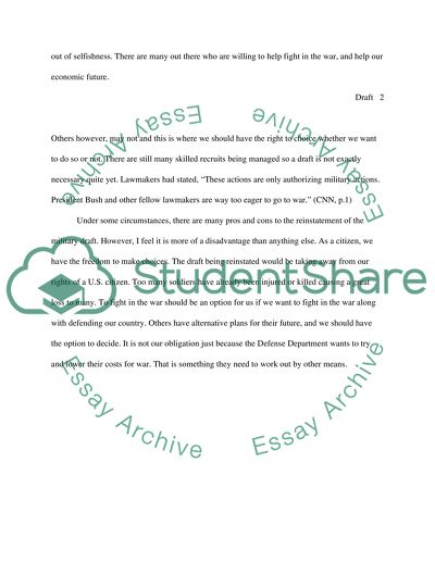 Reinstating the military draft