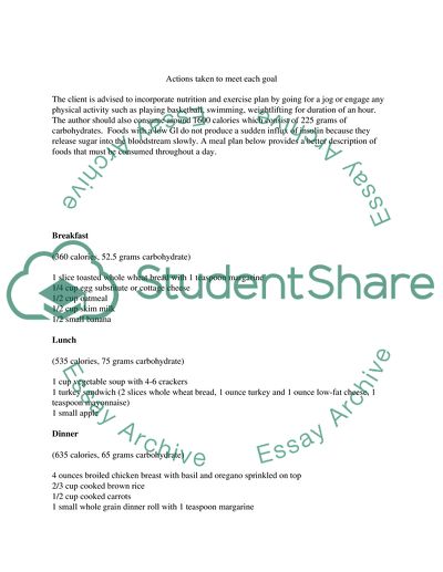 Personalized Nutrition and Exercise Plan