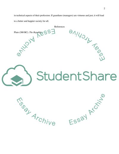 Depiction of Leadership in Platos Guardians From The Republic