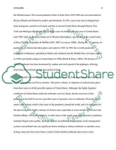 Cholera as One of the Deadliest Diseases