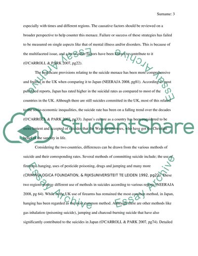 Comparative Analysis of Suicide in Japan and the UK