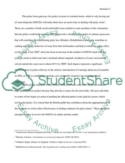 The Law for the Protection of Children against Unnecessary Criminalization in the UK