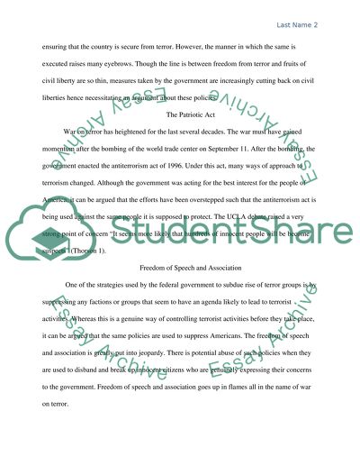 Terrorism versus Civil Liberty