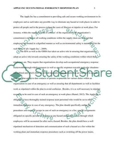 Apple Inc Occupational Emergency Response Plan