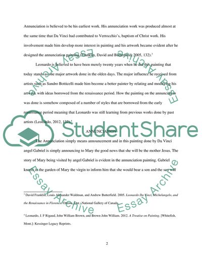 Leonardo da Vincis painting, Annunciation