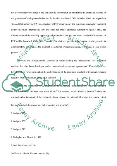 Fair and Equitable Treatment of Foreign Investment