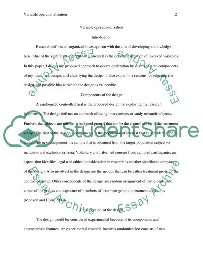 Variables operationalization