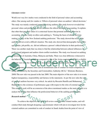 External Auditors Commitment to Code of Conduct in Saudi Arabia
