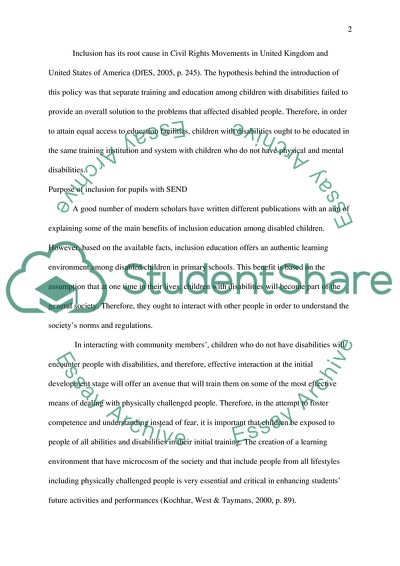 Special Educational Needs Policy and Practice