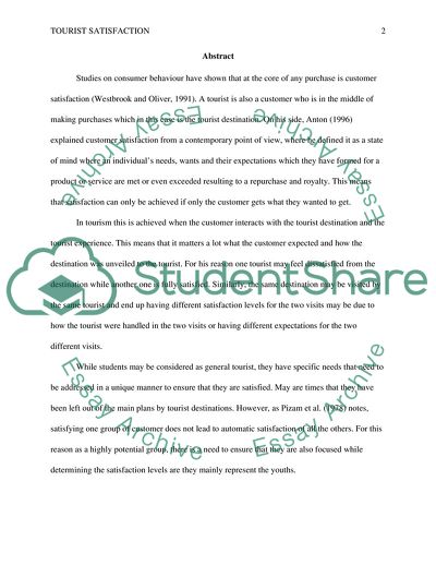 Tourists Satisfaction Levels