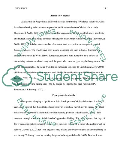 Causes of Violence in Schools