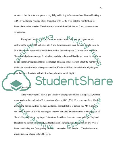 Elses Murder in Story of The Confidential Agent