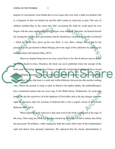 Book report on Yu Huas China in Ten Words