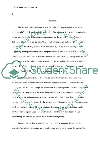 Public Perception of Race and Crime