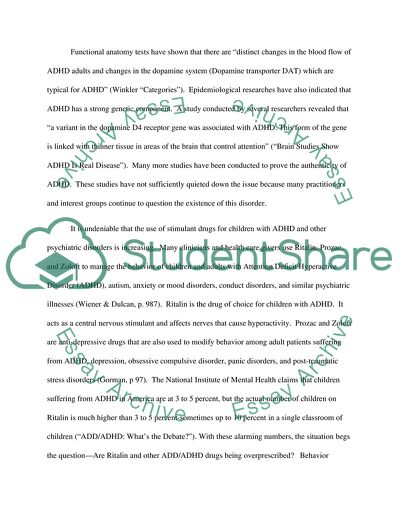 Stimulant Drug Use for Behavior Modification