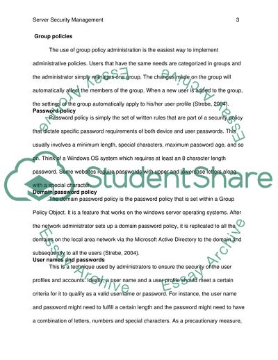 Server Security Management