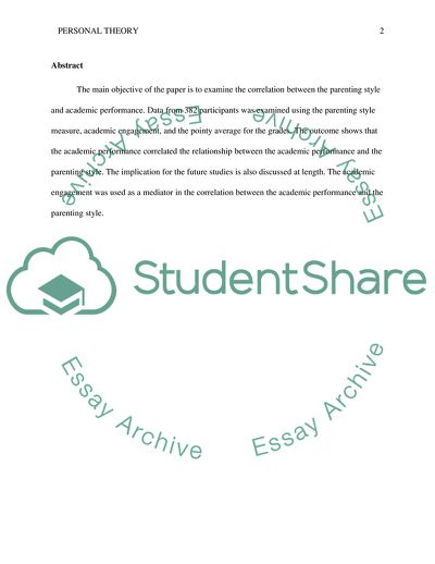 Correlation between the Parenting Style and Academic Performance