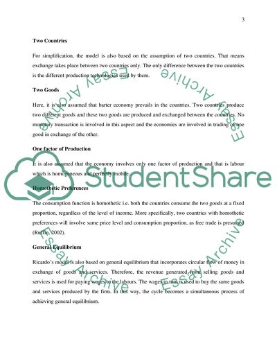 Ricardian Trade Theory