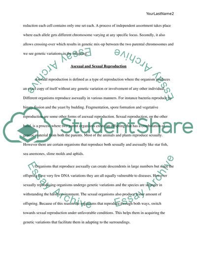 Meiosis; Asexual and Sexual Reproduction; History of Genetics;