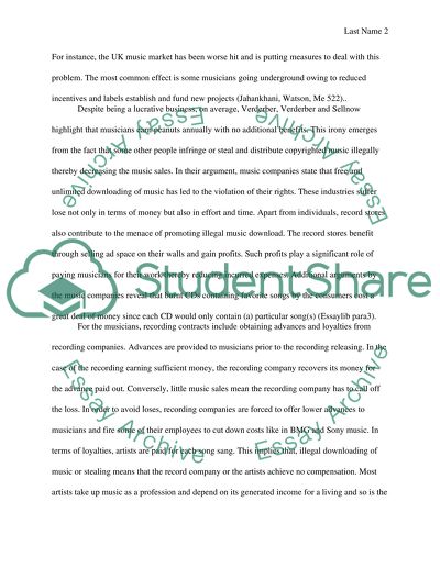 Illegal downloading of music and its effects on the industry